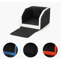 Transportín para perro en el asiento trasero con colchón y cinturón de seguridad 55x70 cm